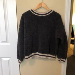 American Eagle blue fuzzy long sleeve sz S